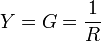 Y = G = \frac{1}{R}\,